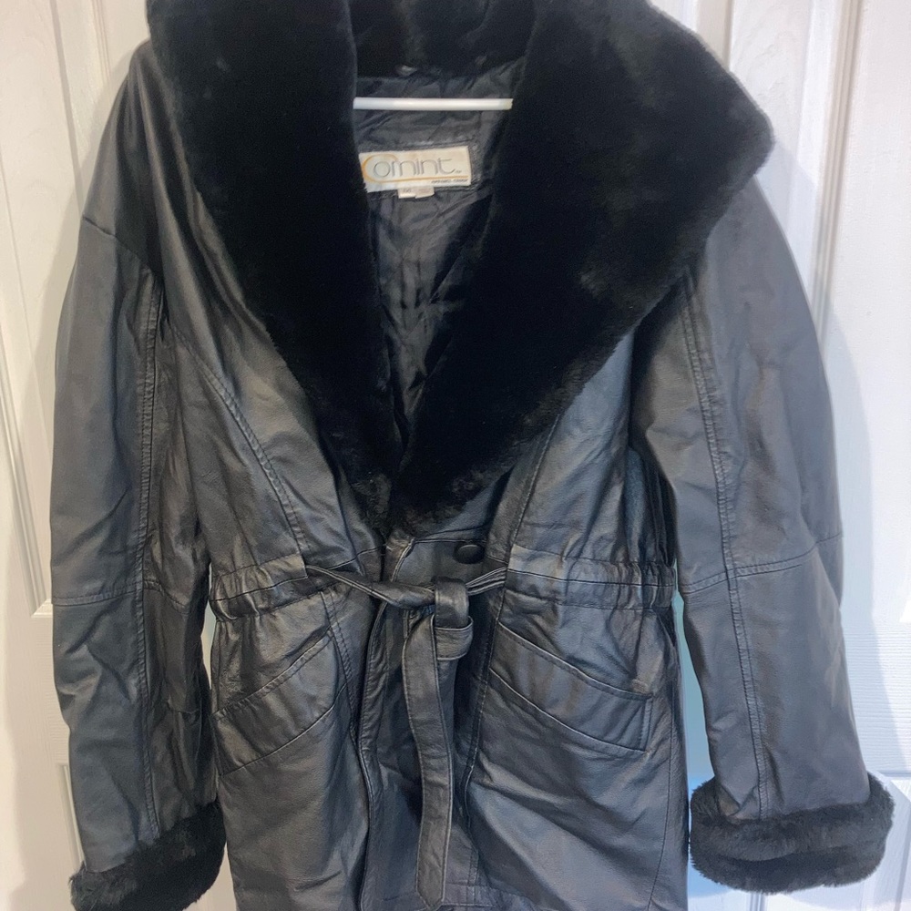 OMINT Women’s Leather Winter Coat Sz M SKU: 0715-L
